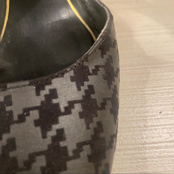 2/$35 Enzo Angiolini Sexy Black Leather Houndstooth Heels Pumps 7.5 7 1/2 - Picture 3 of 8